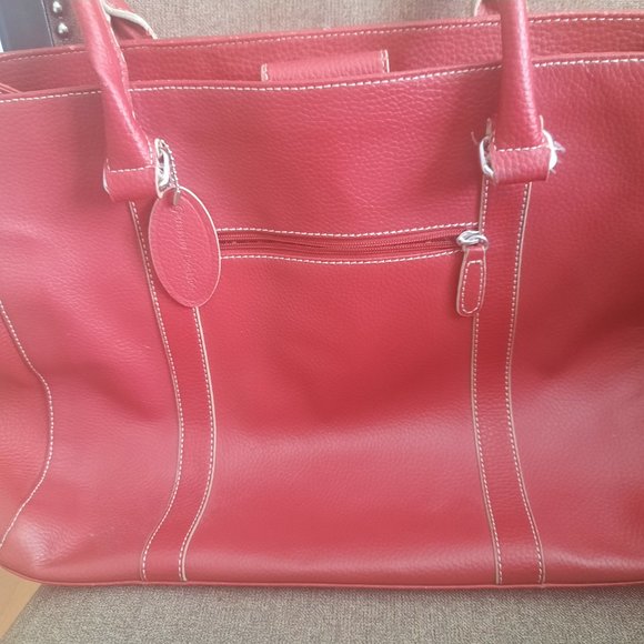 Wilsons leather big red tote satchel bag - Picture 3 of 7